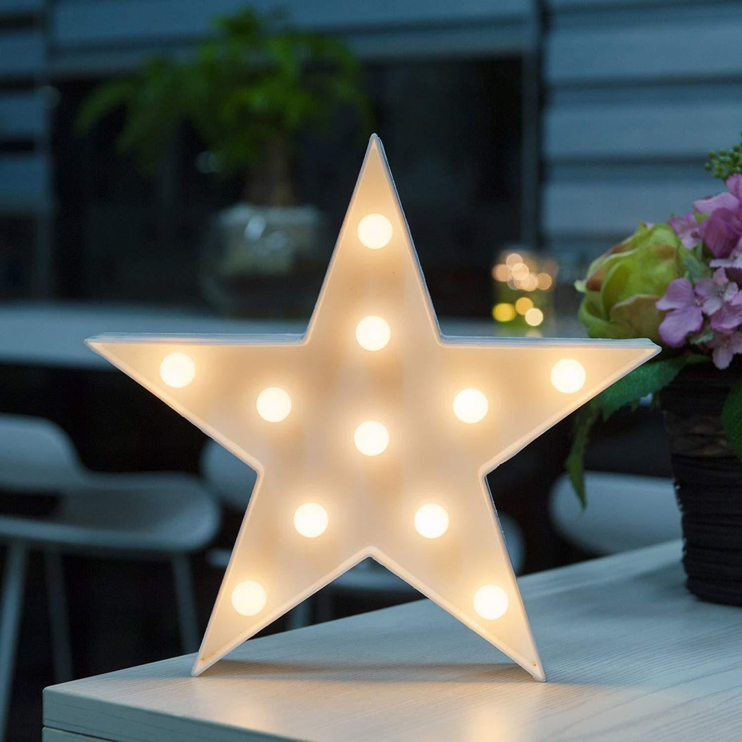 Stjärna | Dekorativ batteridriven lampa med LED ⭐️