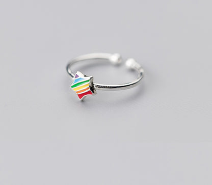 Justerbar Ring Regnbågsfärger