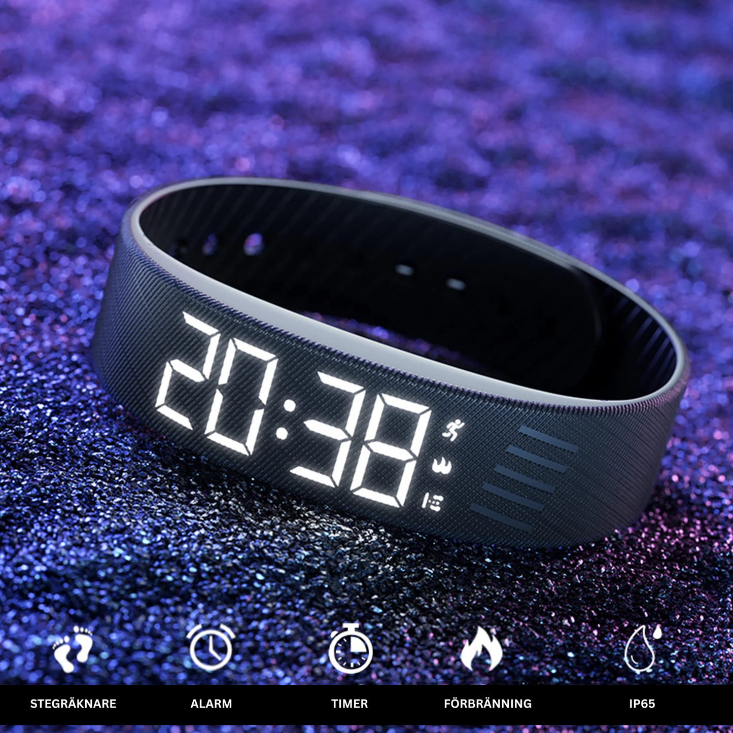 Vibrating Alarm Bracelet – Silent Alarm Clock with Pedometer (Waterproof & USB Charging)
