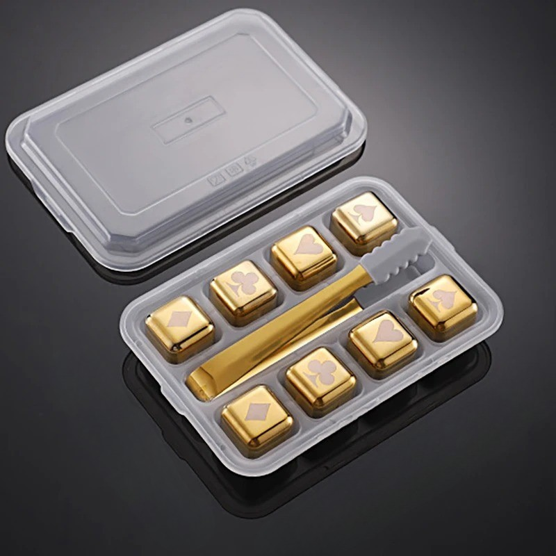 Kylkuber Poker guld 8-pack rostfritt