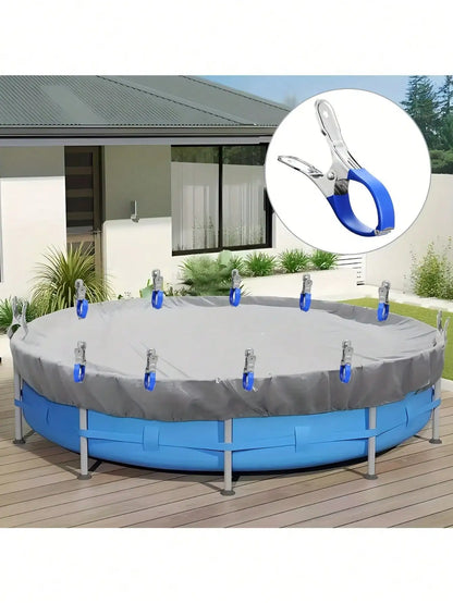 Klämmor i rostfritt stål för pooltäcke / badhanddukar 6 st