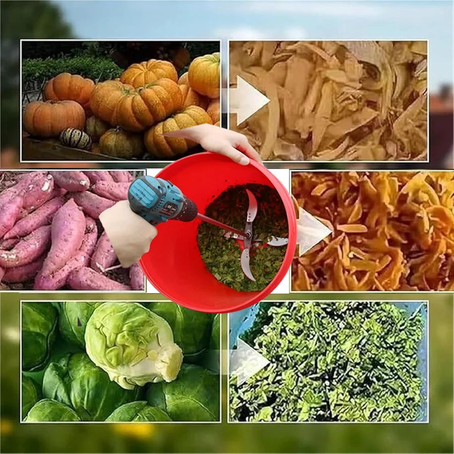 Mixerstav som flisar ditt trädgårdsavfall – Kraftfullt tillbehör för skruvdragare