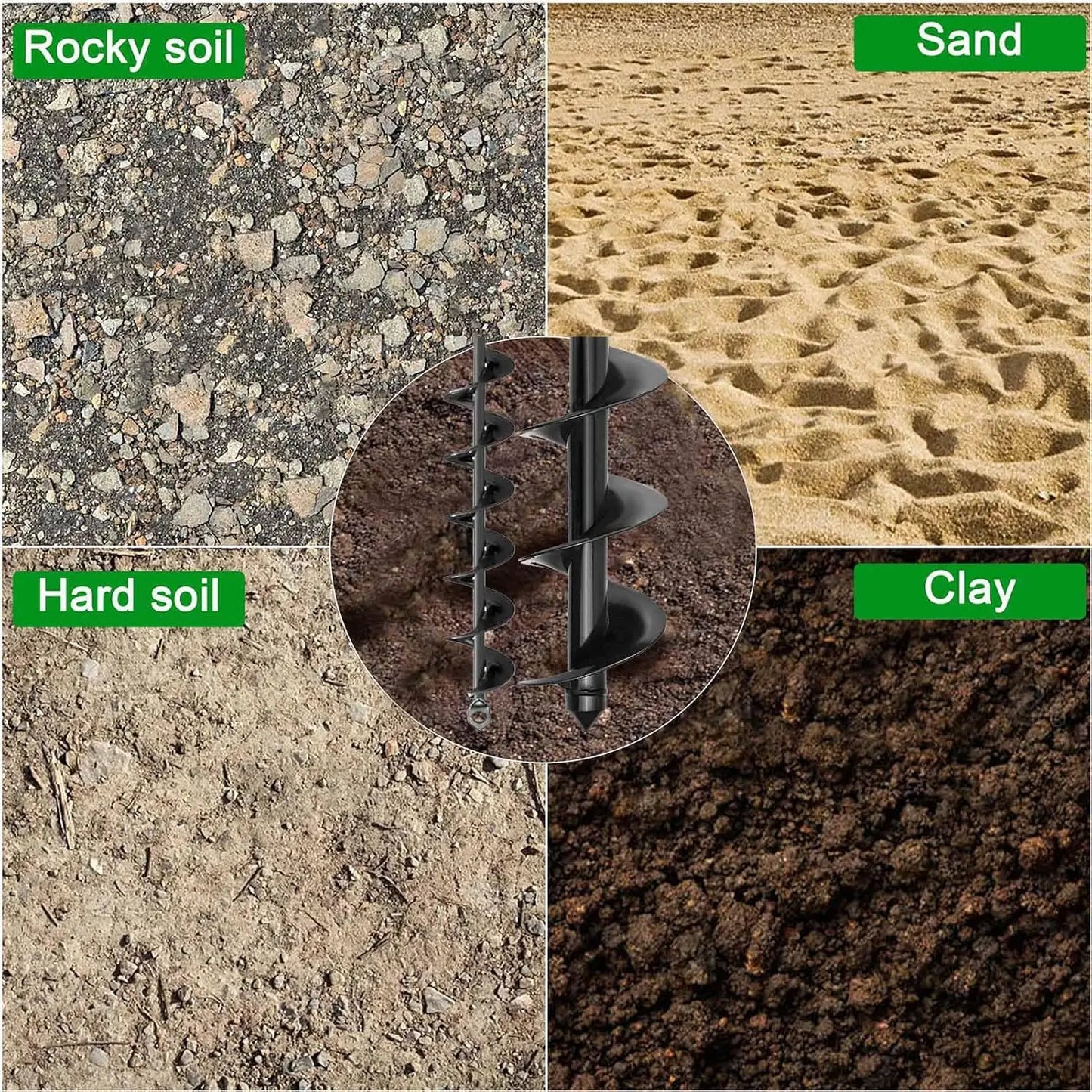 Jordborr för Skruvdragare – Kraftig Spiralborr för Plantering & Stolpar