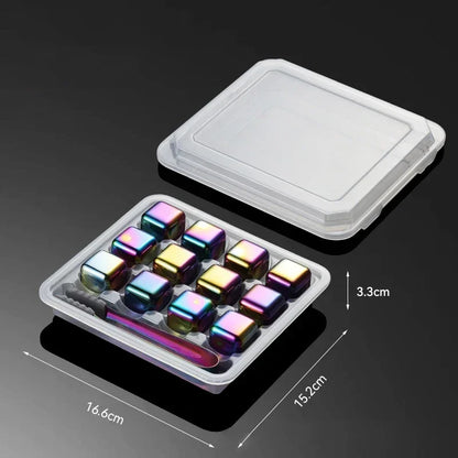 Kyltärningar släta bensinskimrande 12-pack rostfritt