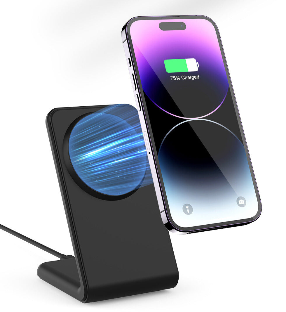 Trådlös magnetisk laddare och mobilställ i ett