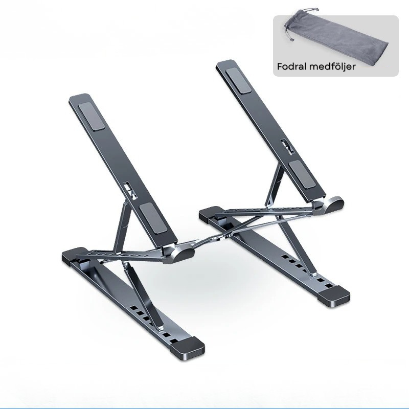 Justerbart Laptopställ i aluminium – Ihopfällbart & Ergonomiskt