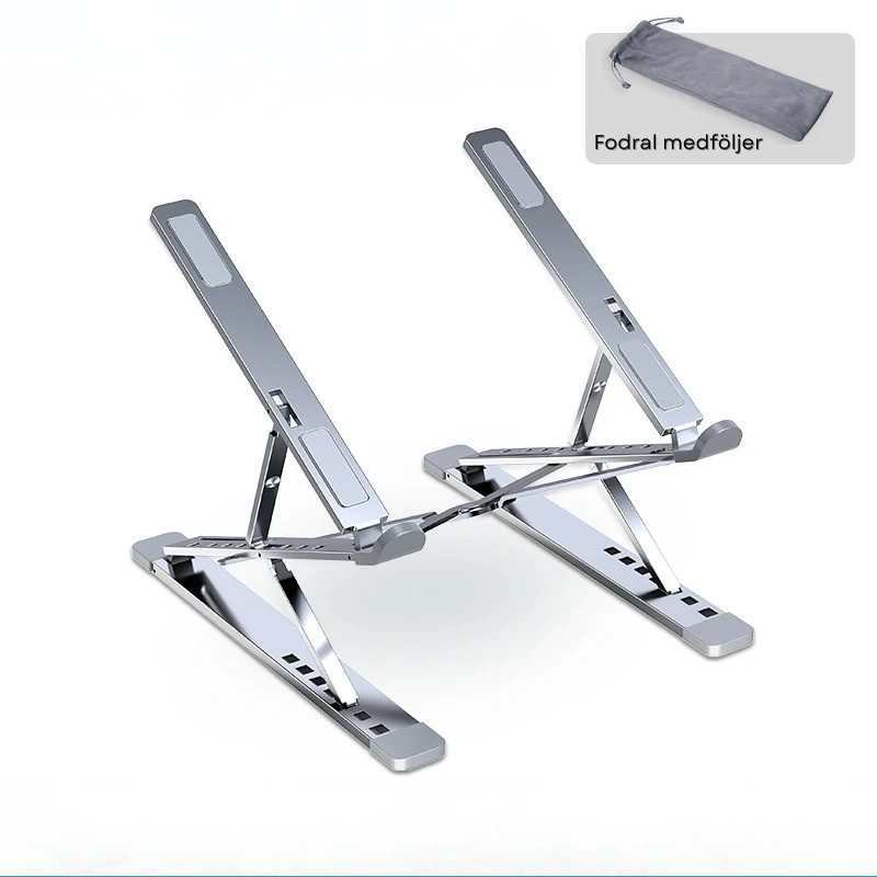 Justerbart Laptopställ i aluminium – Ihopfällbart & Ergonomiskt